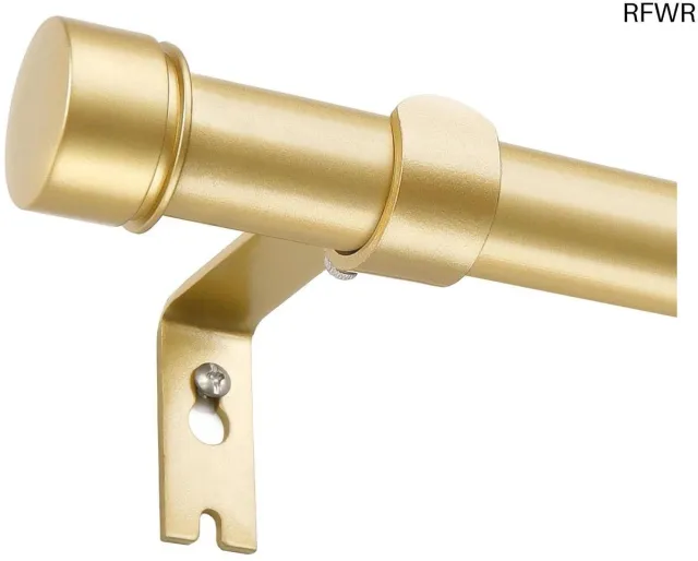 RFWR Uittrekbare Gordijnroede 80 - 218 cm, 25 mm, Voor Slapen, Woonkamer, Keuken - Eenvoudige Installatie, Duurzaam Metaal goud