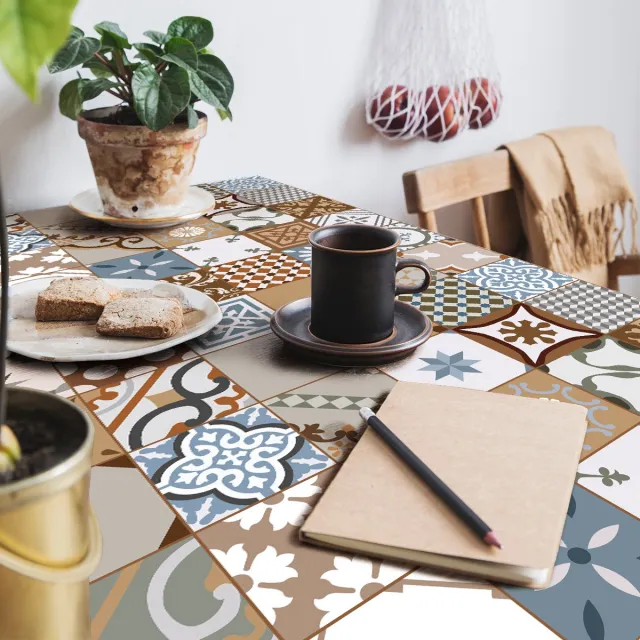 Ambiance Sticker Meubeldecoratiestickers - Zelfklevende stickers voor keuken en woonkamer - 30 meubelstickers met cementtegelmotief van ANDRIO - 30 stickers 20x20cm Multi color