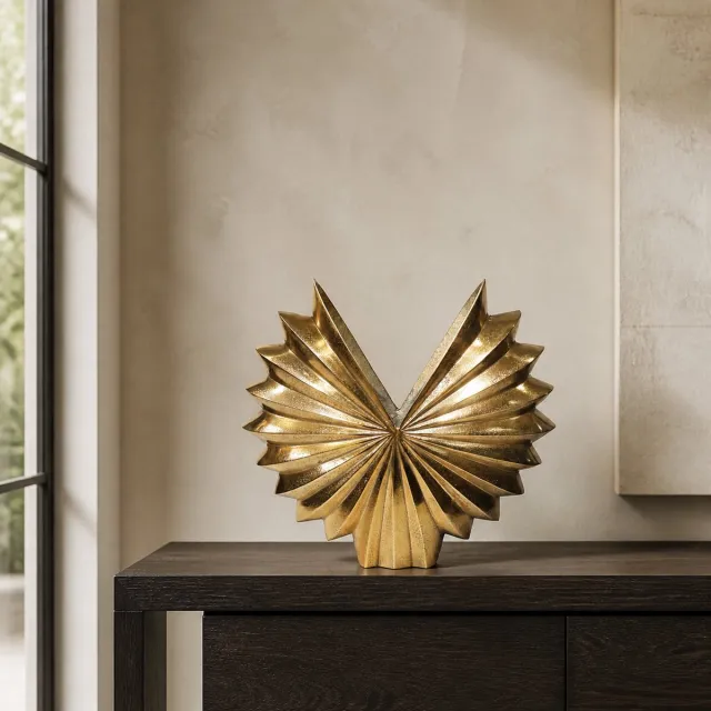 Hoppa! Vaas - Pauwenstaart - Goud - 40 x 7 x 39 (B x D x H)