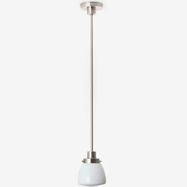 Coloured by Art Hanglamp Schoolbol Small 20's Matnikkel - Art Deco Trade