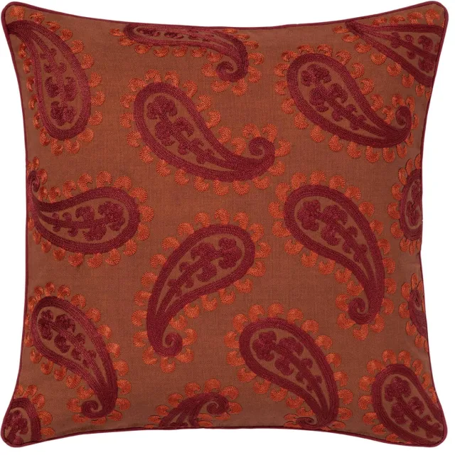Palais sierkussen Siena Bloom Spice & Coral (50x50x10 cm) Rood