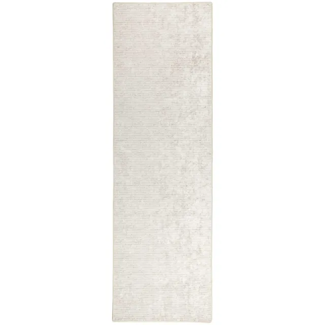 vidaXL Tapijt - Crèmekleurig - 50 - x - 100 - cm - 100% - Polyester - 3 - mm - Wasbaar