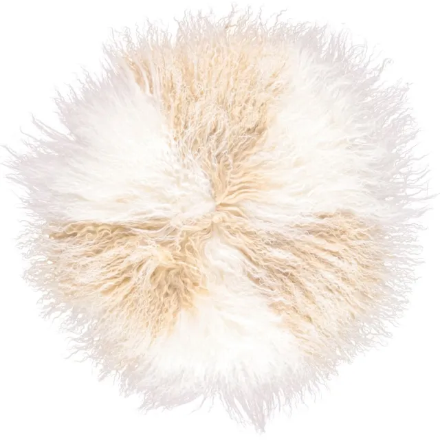 Sheepskin House Curly Cake Kussen - D62 cm Arctic Sunrise/Ivory