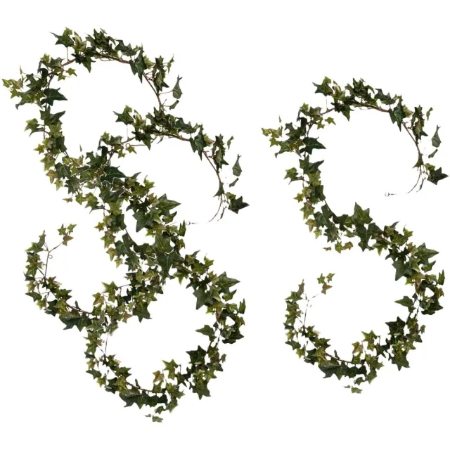 Mica Decorations Kunstplanten Hedera Slinger - 3x - 180 x 15 cm - groen - met grote bladeren - decoratief - bladgroen - klimop plant