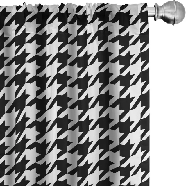 ABAKUHAUS 2-delige gordijnset 75 x 245 cm – microvezel, gedeeltelijk verduisterend, antraciet/wit Charcoal Grau