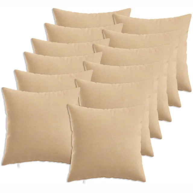 vidaXL Dekenkussen - 12 - st - HEERLEN - Crèmekleurig - 50 - x - 50 - cm - Stof