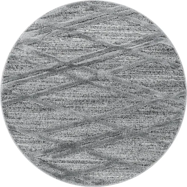 Ayyildiz Hoogpolig vloerkleed, boho-design, grijs, woonkamerkleed, jute achterkant, afmeting: 120 cm rond