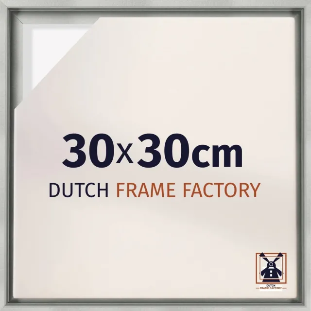 Dutch Frame Factory Baklijst 30x30 cm - Zilver Mat - Geschikt voor Canvasdoek - MDF Baklijst Lausanne