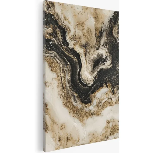 Saammp Canvas Schilderij - Marmer - Abstract - 20x30 - Foto op canvas - Wanddecoratie - Muurdecoratie Woonkamer - Slaapkamer decoratie - Canvas Print Multicolor