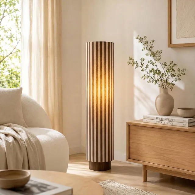 NOUS Living vloerlamp Luen (Ø28x110cm) Bruin
