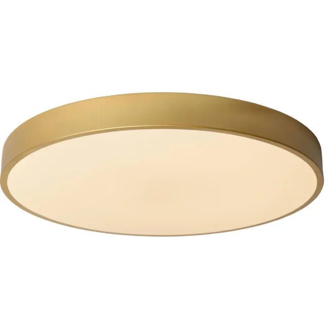 Lucide UNAR - Plafonnière - Ø49,5 cm - LED Dimb. - 1x36W 2700K - 3 StepDim - Mat Goud / Messing