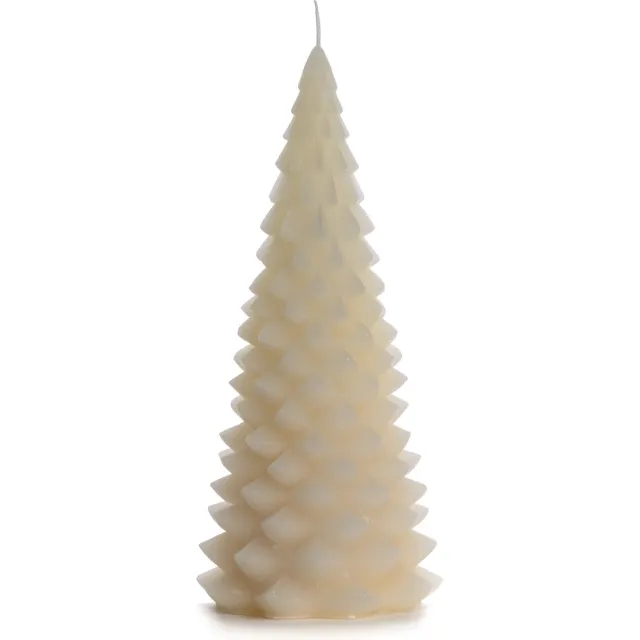Rustik Lys Kerstboom kaars - Skinn -13,5 x 30cm