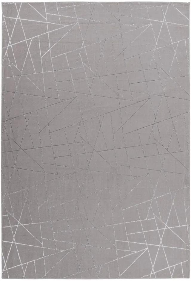 Padiro design laagpolig vloerkleed 200 x 290 cm - lichtgrijs - modern abstract ontwerp - voor vloerverwarming - van polyester en katoen