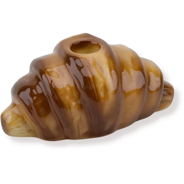 Housevitamin Kaarshouder -Croissant Kandelaar - Bruin - Dolomiet - 14,5x8,5x6,5cm