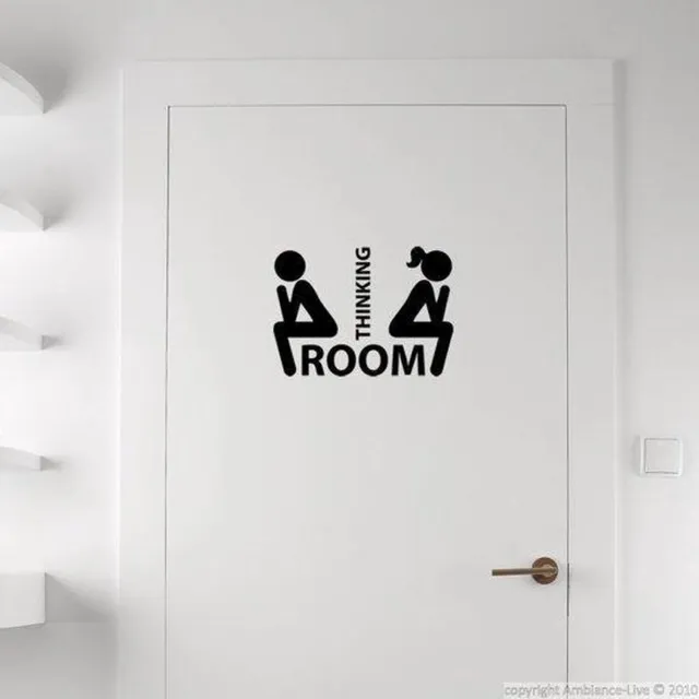 Products4You Muur/Deur Sticker Wc - Thinking Room Wit