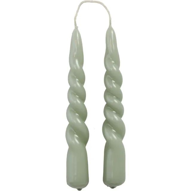 Rustik Lys dinerkaars mini swirl 2 stuks dusty green