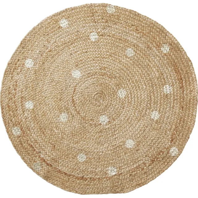 vertbaudet Jute matje met vergulde stippen Beige Bedrukt