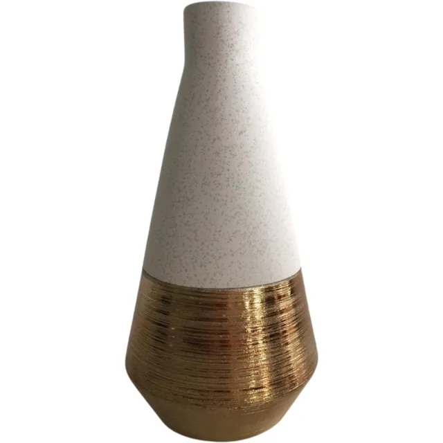 Iko Porseleinen Vaas – Goud/Zand – Rond – 28,5 cm Hoog goud,zand