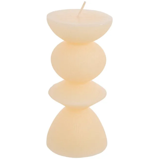 Atmosphera Créateur d'intérieur® Homy ronde decoratieve kaars, hoogte 15 cm Beige