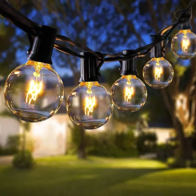 PEAM Lichtsnoer Voor Buiten 11 m 30 G40 Lampen 5 Reservelampen Weerbestendig Balkon Lichtketting Buiten IP44 Waterdicht Voor Binnen en Buiten Tuin Terras Bruiloften Feesten Energieklasse G