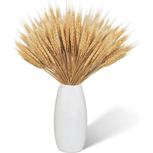 Famanu Natuurlijke gedroogde tarwebundel van 43 cm voor decoratie en bloemkunst