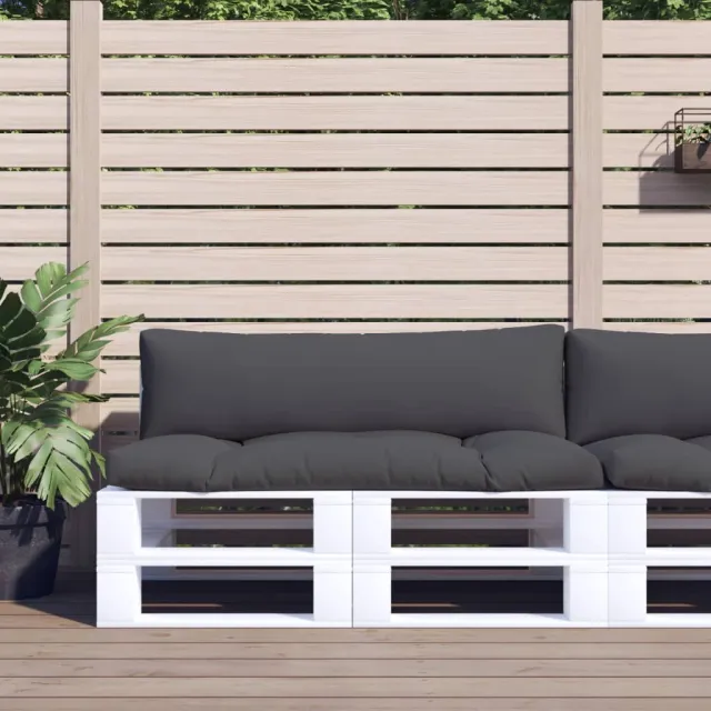 vidaXL Palletkussens 2 st stof antracietkleurig Anthraciet