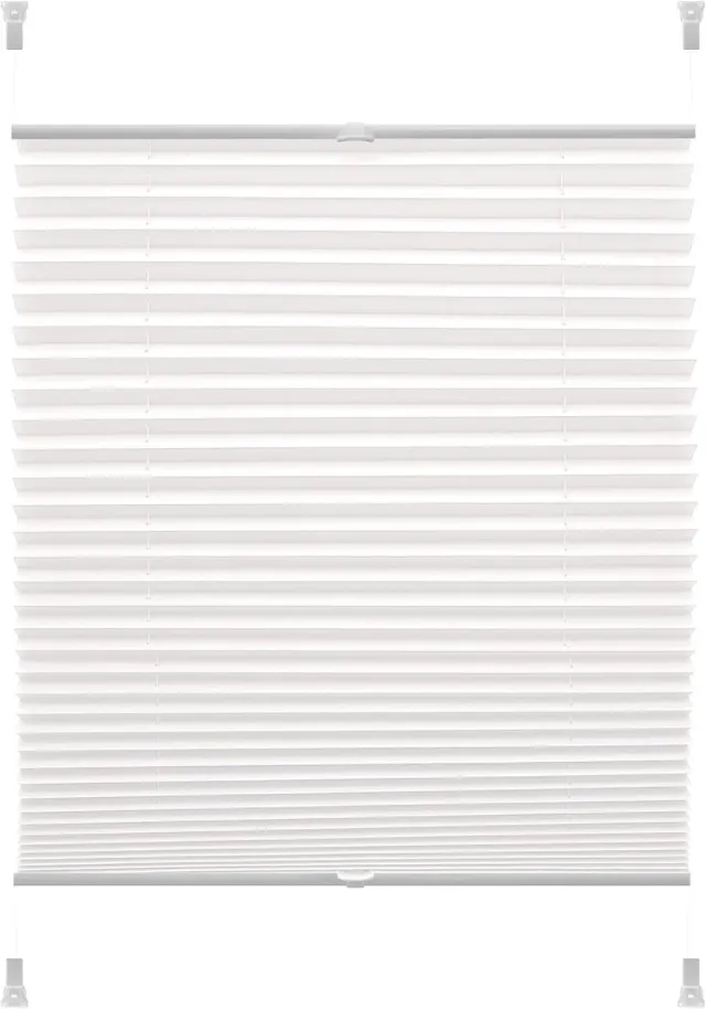 Yoursol EASYfix Thermoplisse Verona 80 x 150 cm in wit, plisségordijn zonder boren, 2 bedieningsrails