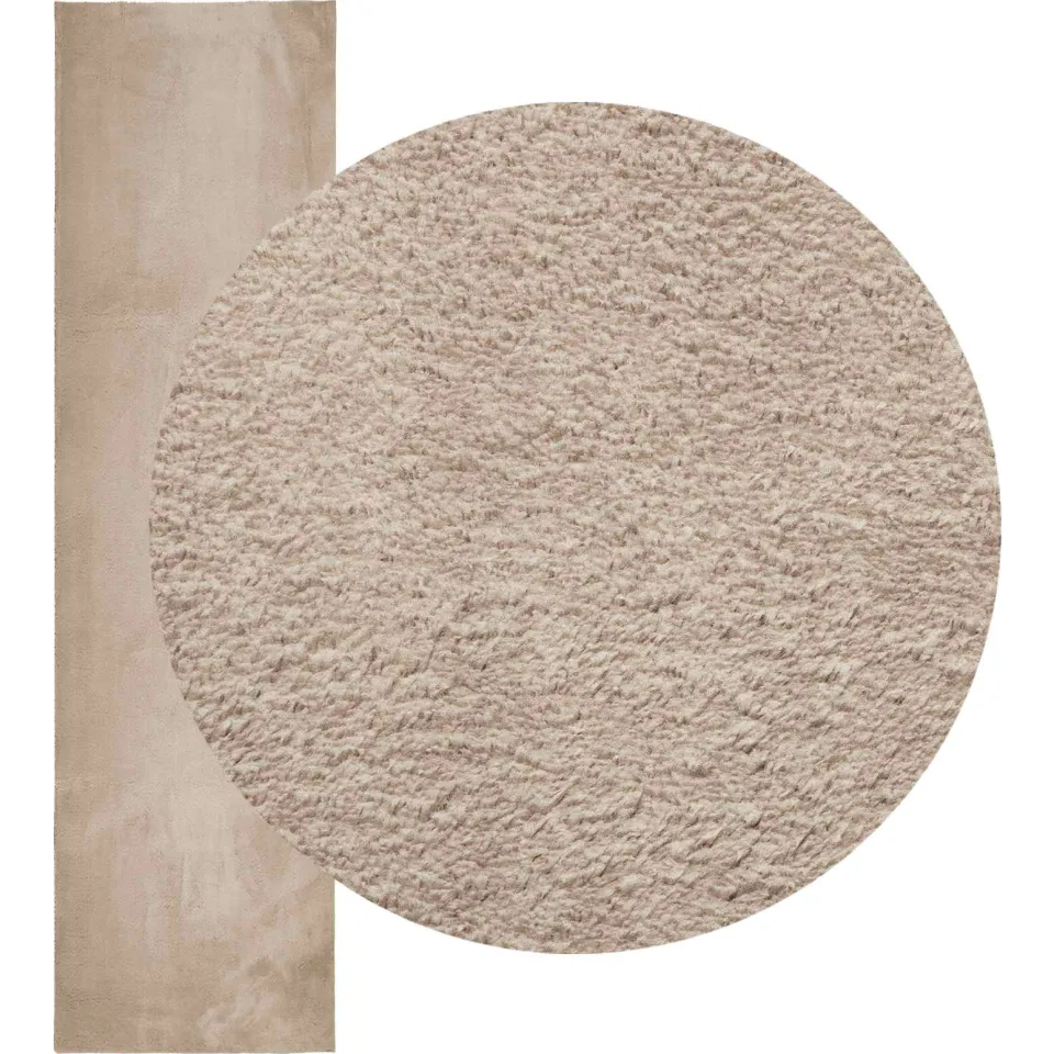 vidaXL Medium pile zachte en wasbare tapijt HUARTE Zand 80 x 750 cm Bruin