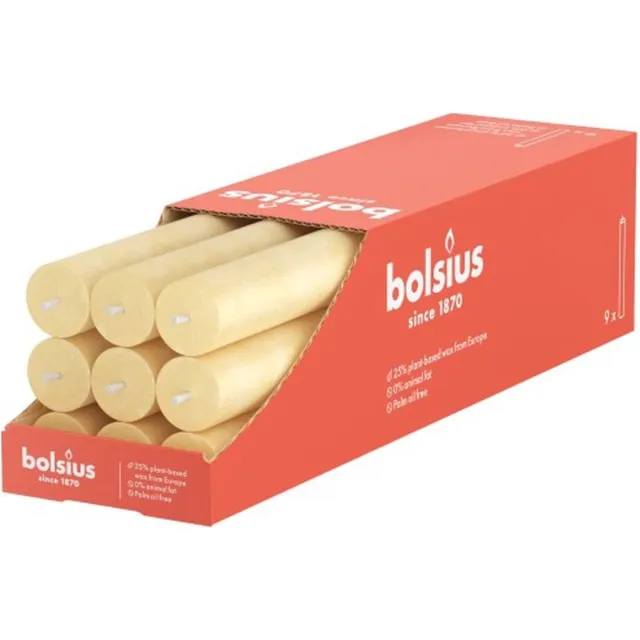 Bolsius Dinerkaars Rustiek Oat Beige 27 cm - 9 Stuks