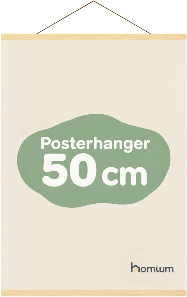 Homium Posterhanger 50 cm - Marupa hout - poster ophangsysteem - Posterlijst - Posterhouder