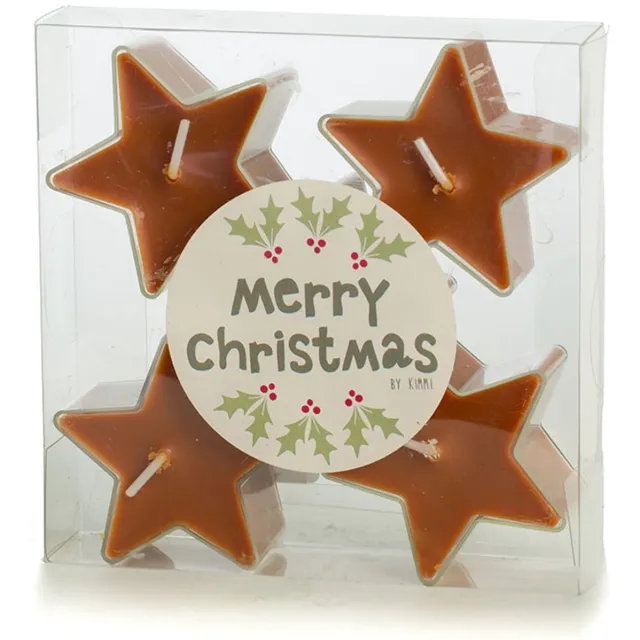 Rustik Lys Waxinelichtjes Ster - Kerst - 5 stuks - Kleur Terracotta