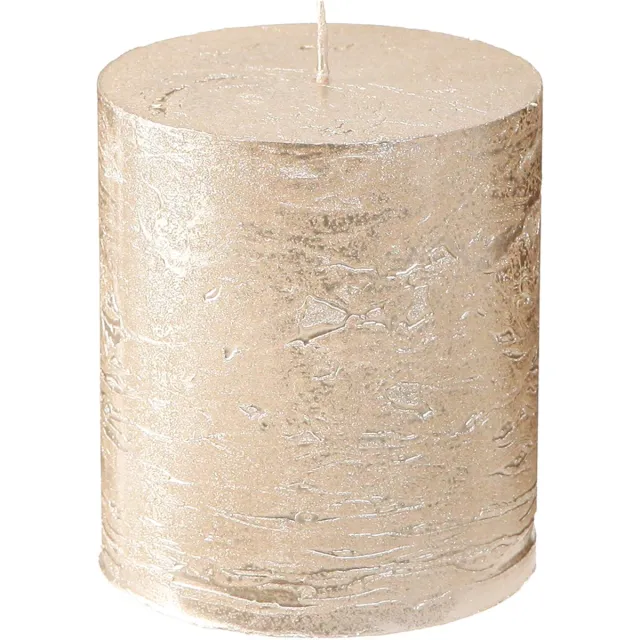 Viana Platinakleurige pilaarkaarsen, 70x80mm, set van 4, lange brandduur, ho Goud