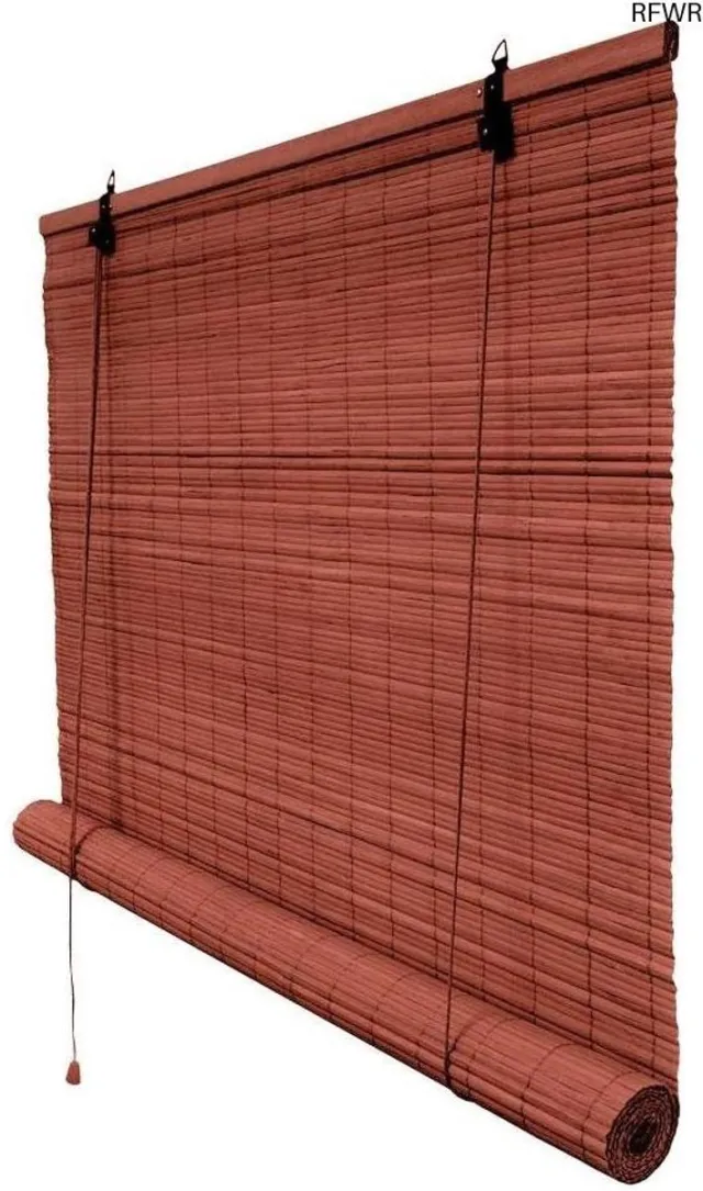 RFWR Bamboe Rolgordijn 90 x 160 cm - Kers | Bescherming tegen Inkijk voor Ramen en Deuren
