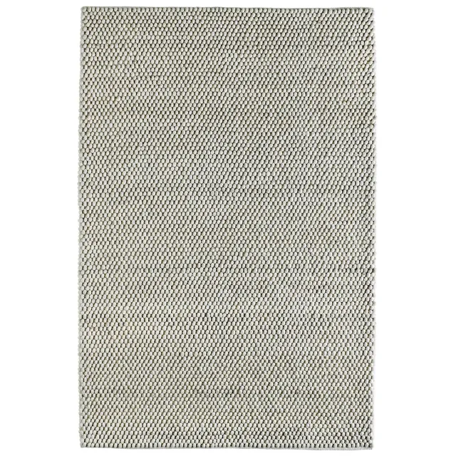 Padiro design laagpolig vloerkleed 200 x 290 cm - crème / offwhite - grove lussen - voor vloerverwarming - van wol, viscose en katoen beige