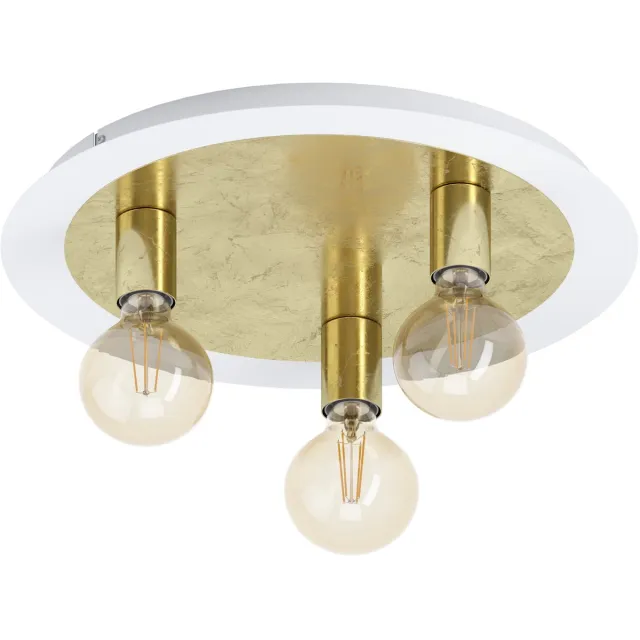 EGLO Passano Plafondlamp - E27 - Staal - Wit|Goud