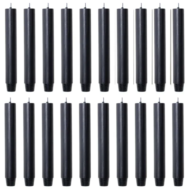 Rustik Lys chique mooie dinerkaarsen pak van 20 stuks 2.6 x 18 cm in de kleur Zwart