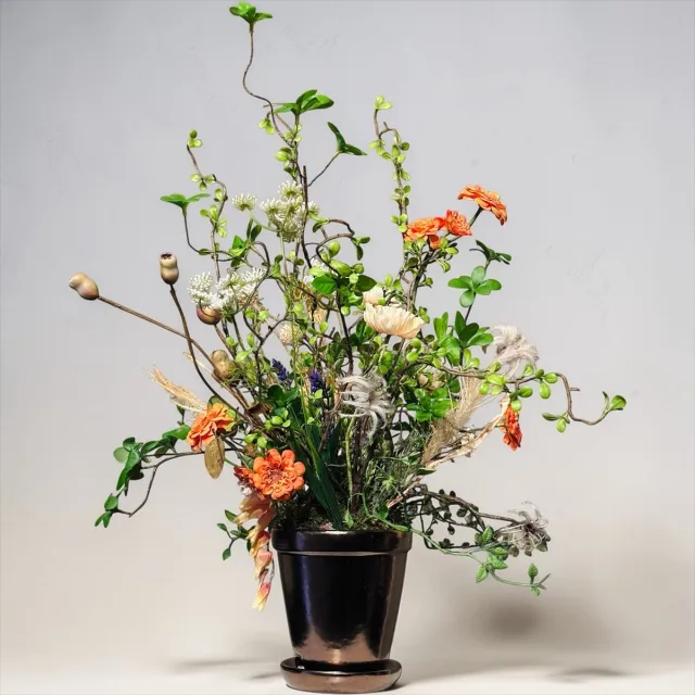 Seta Fiori Kunstbloemen - wilde bloemen - in brons keramiek