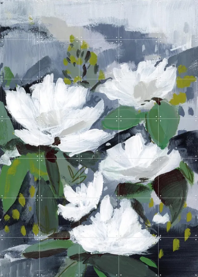 IXXI Cotswold Blossoms 2, Green Barn Studio - 100 x 140 cm - Grote wanddecoratie en posters - Kwaststreken, Impressionisme, Eetkamer, Woonkamer Koele tinten / Wit
