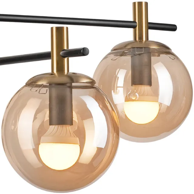 Licht Erlebnisse Licht-Erlebnisse - Padad - Plafonnière - E14 - van - Staal glas - in - Goud zwart Goud|zwart