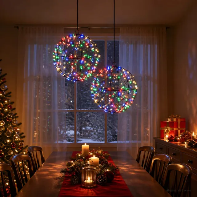 vidaXL Kerst Finial Licht 2 st 400 LED's Meerkleurig