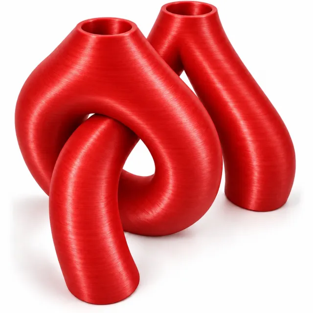 Tbeloo Decoratieve vazenset - 2 stuks - Candy Red - PLA - 3D-geprint
