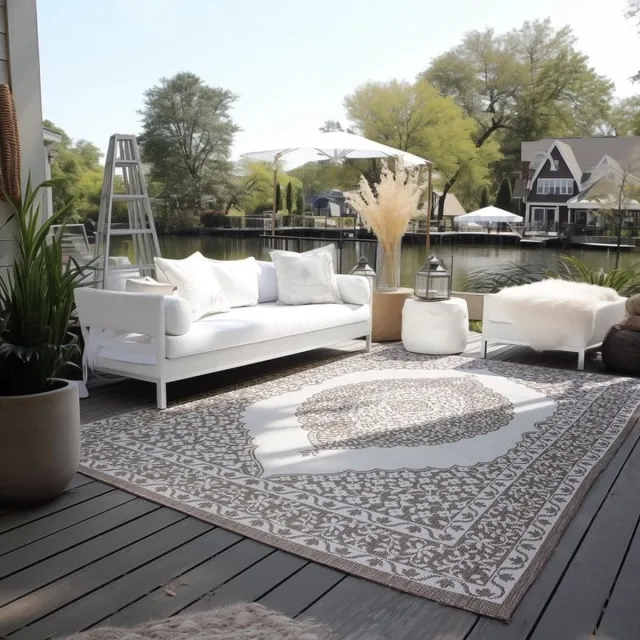 flycarpets Elle Decoration - Binnen & Buitenkleed - Omkeerbaar - Meekly - Linen / Beige - 80x150 cm