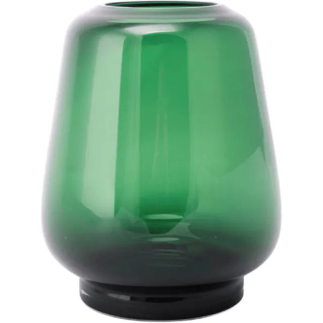 XLBoom Kuro Smooth Large Moss - Mondgeblazen glazen vaas – Kleur Moss groen – Design woondecoratie