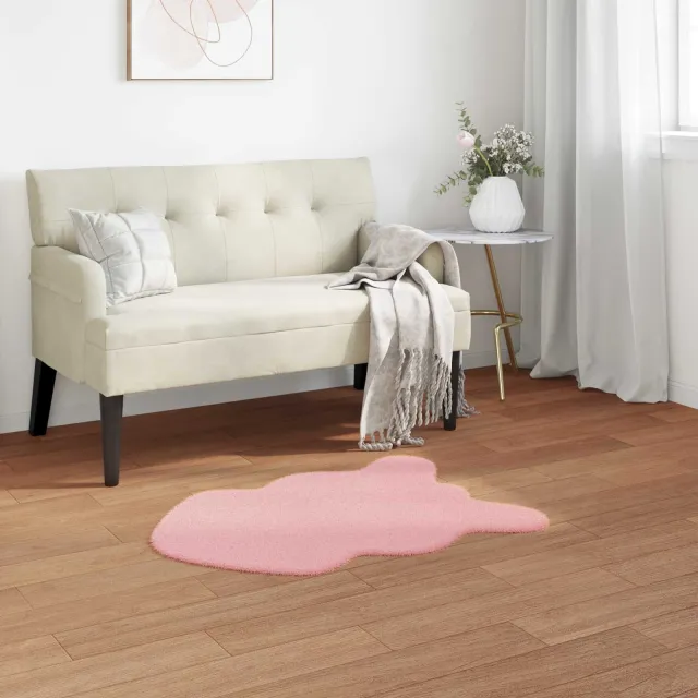 vidaXL Antislip vloerkleed van imitatie konijnenbont OLITE Roze, foto 2