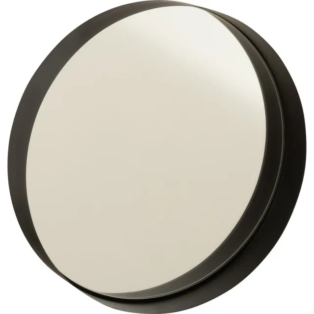 J-Line spiegel Rond Boord - metaal - zwart - small - Ø 30 cm