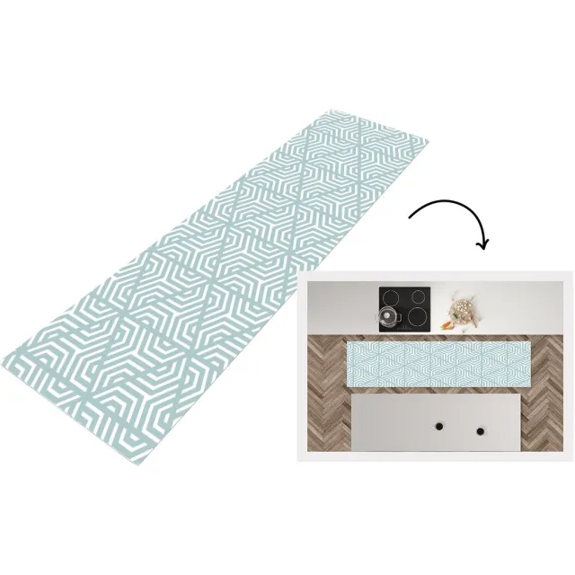 KitchenYeah Keukenloper - Loper keuken - Design - Geometrie - Patroon - Driehoek - Keukenloper vinyl multicolor