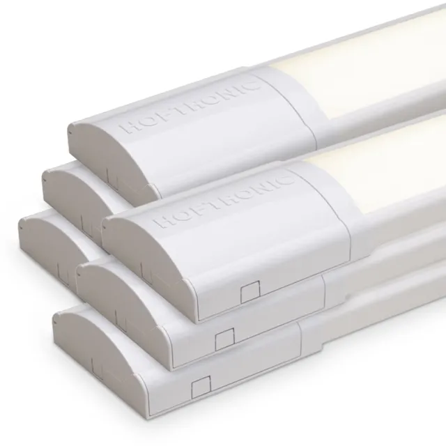 HOFTRONIC Set van 6 LED Batten 60cm – 18W 2520lm – 4000K neutraal wit – Koppelbaar – Flikkervrij – IP20