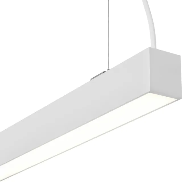 LEDVION LED Hanglamp Kantoor - Lineair Hangarmatuur - 40W 4.400lm - Neutraal Wit 4000K - 150cm - Wit - incl. AC-kabel