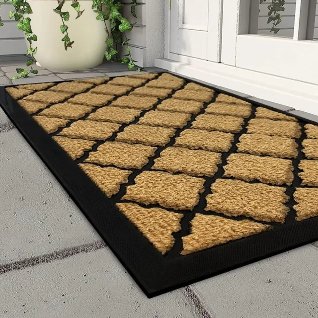 Famanu Weerbestendige deurmat, waterdoorlatend, 40x70 cm Bruin