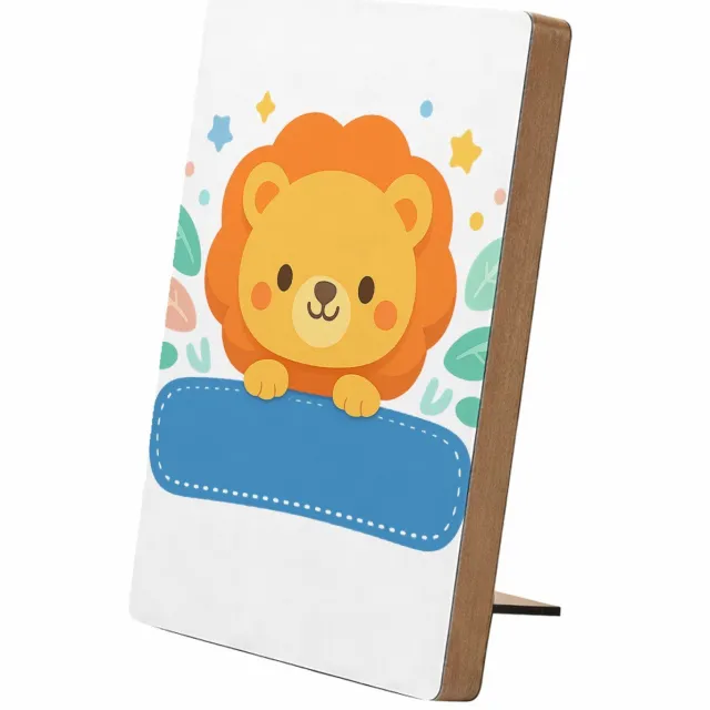 Mr Cadeautjes Glasframe/MDF 12,7 x 17,8 - design Een afgerond, vriendelijk dierportret met kleine decoratieve | cadeau Wit